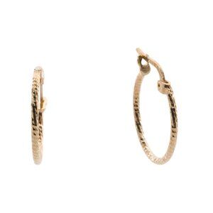 LUCIA MARA Gold Made In Italy 18kt Gold Plated 15mm Diamond Cut Hoop Earrings